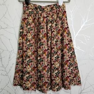 Functionals Pleated Floral Print A-Line Skirt